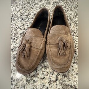 Taupe Suede Penny Tassel Loafers by Veronica Beard size 7 in Taupe